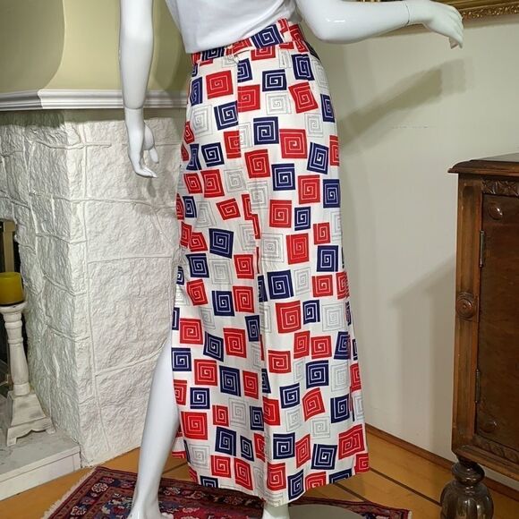 Vintage 1970’s Bernard Cowan Toronto Maxi Abstract Print Skirt - Picture 9 of 14